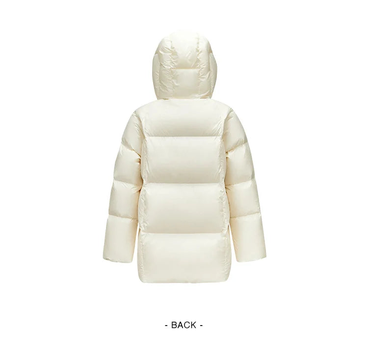 Doudoune Mi-Longue Femme Hiver 90% Duvet – Coupe Raglan Coupe-Vent Imperméable Chaude | Semir 2025