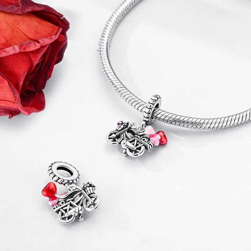 Charm Perle Argent 925 DIY — Avion Tour Appareil Photo Bracelet Collier Femme