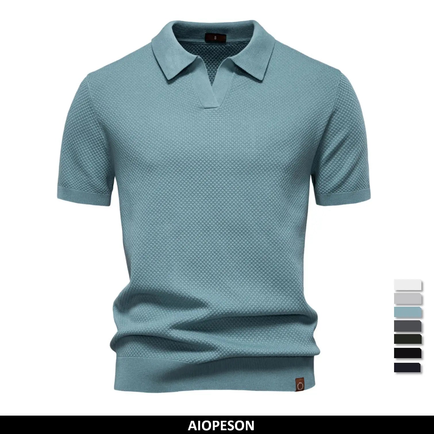 Polo Homme Été Respirant Manches Courtes Couleur Unie Casual Stretch Léger Élégant Confortable Intemporel Fashion – Polo Premium Respirant Stretch Été | Mode Homme Polo Premium Été