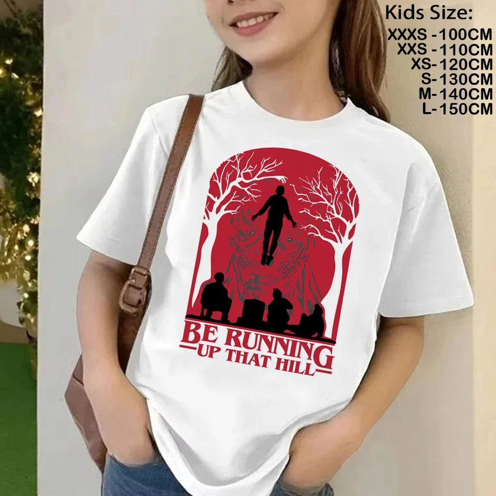 T-Shirt Enfant Imprimé Stranger Things Demogorgon – Manches Courtes Ample Casual | Fille & Garçon
