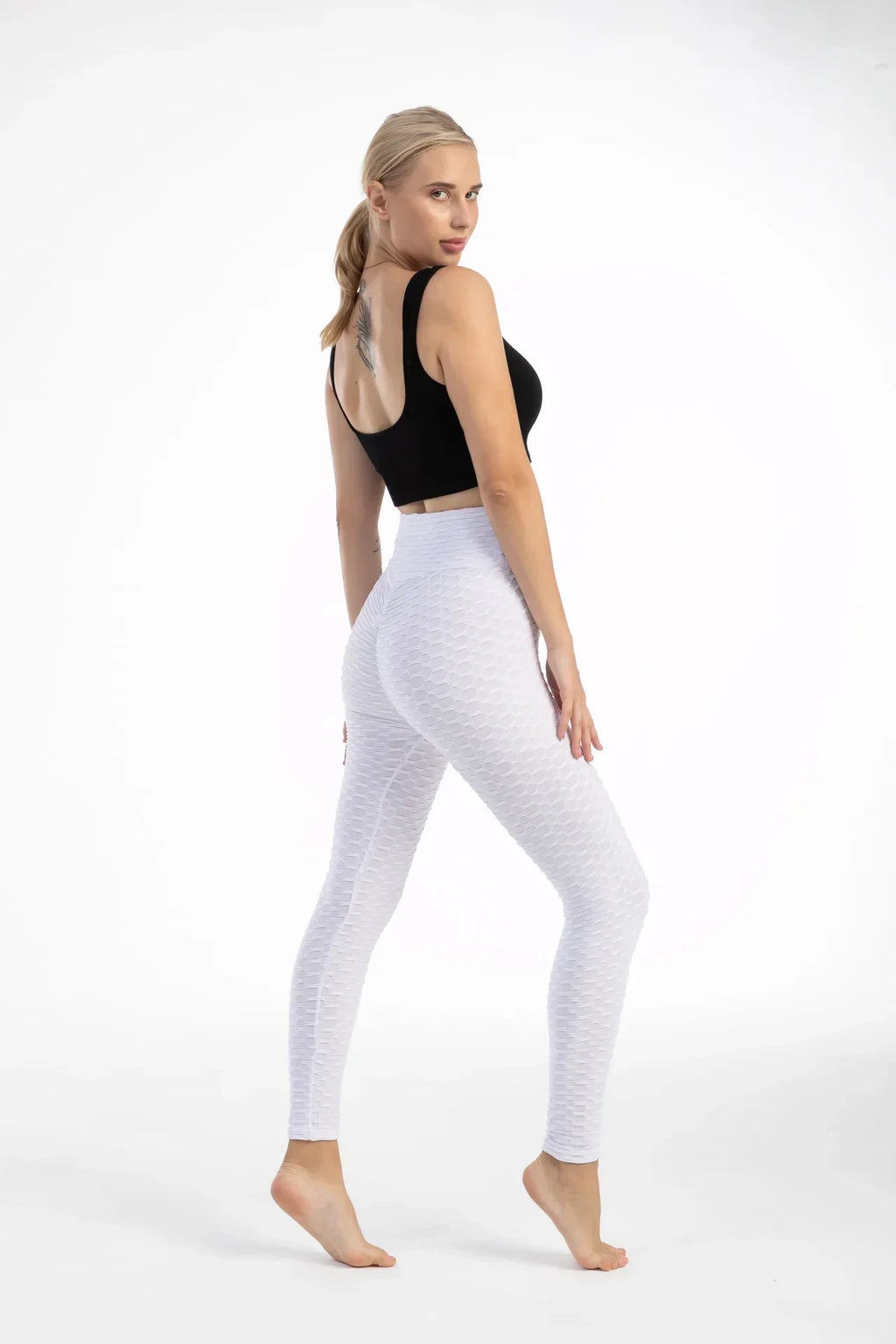 Damen Yoga Leggings Hohe Taille Bubble Nahtlos Push-Up Formend – Sport Hose Gym Laufen Schlank Elastisch | Fitness