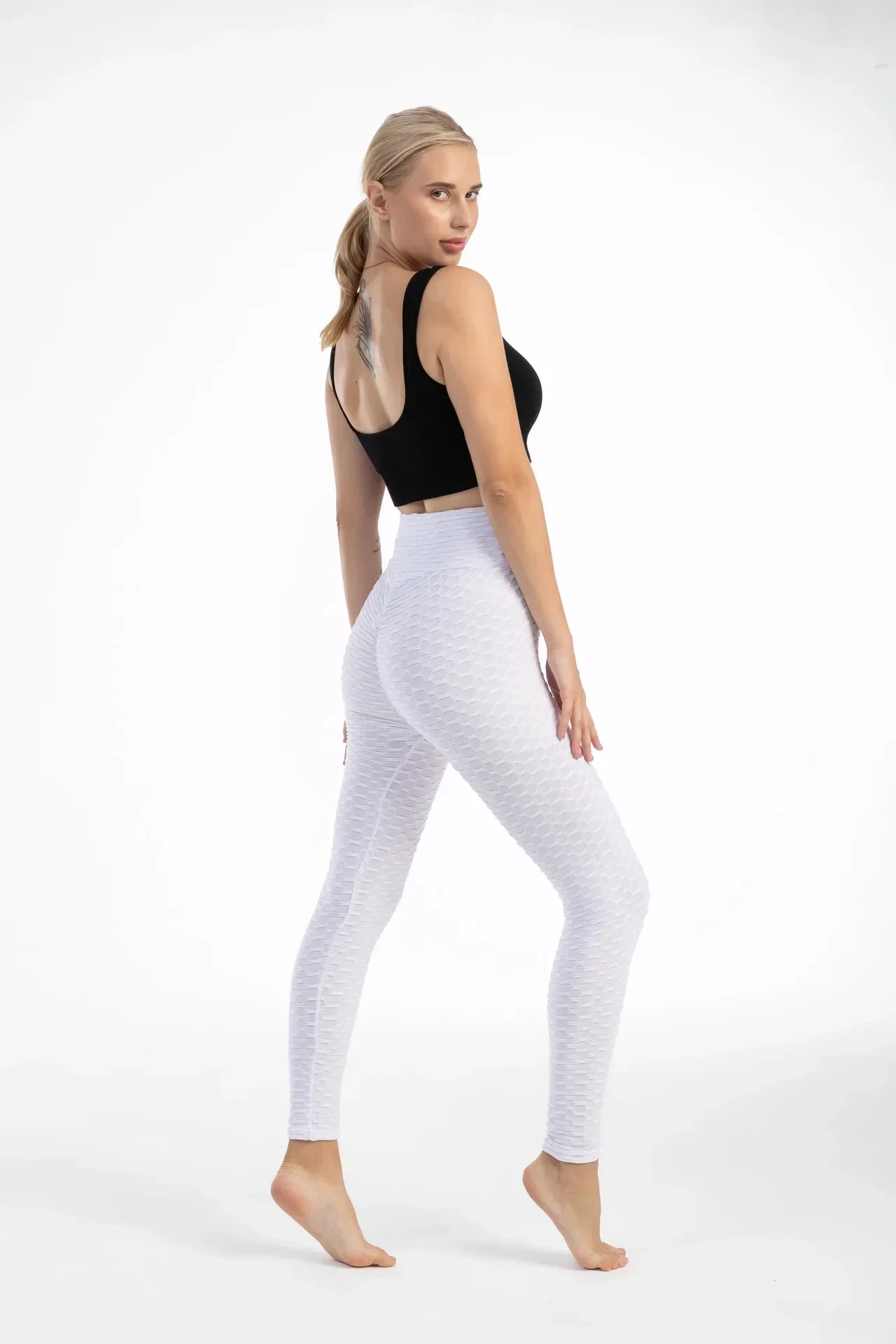 Damen Yoga Leggings Hohe Taille Bubble Nahtlos Push-Up Formend – Sport Hose Gym Laufen Schlank Elastisch | Fitness