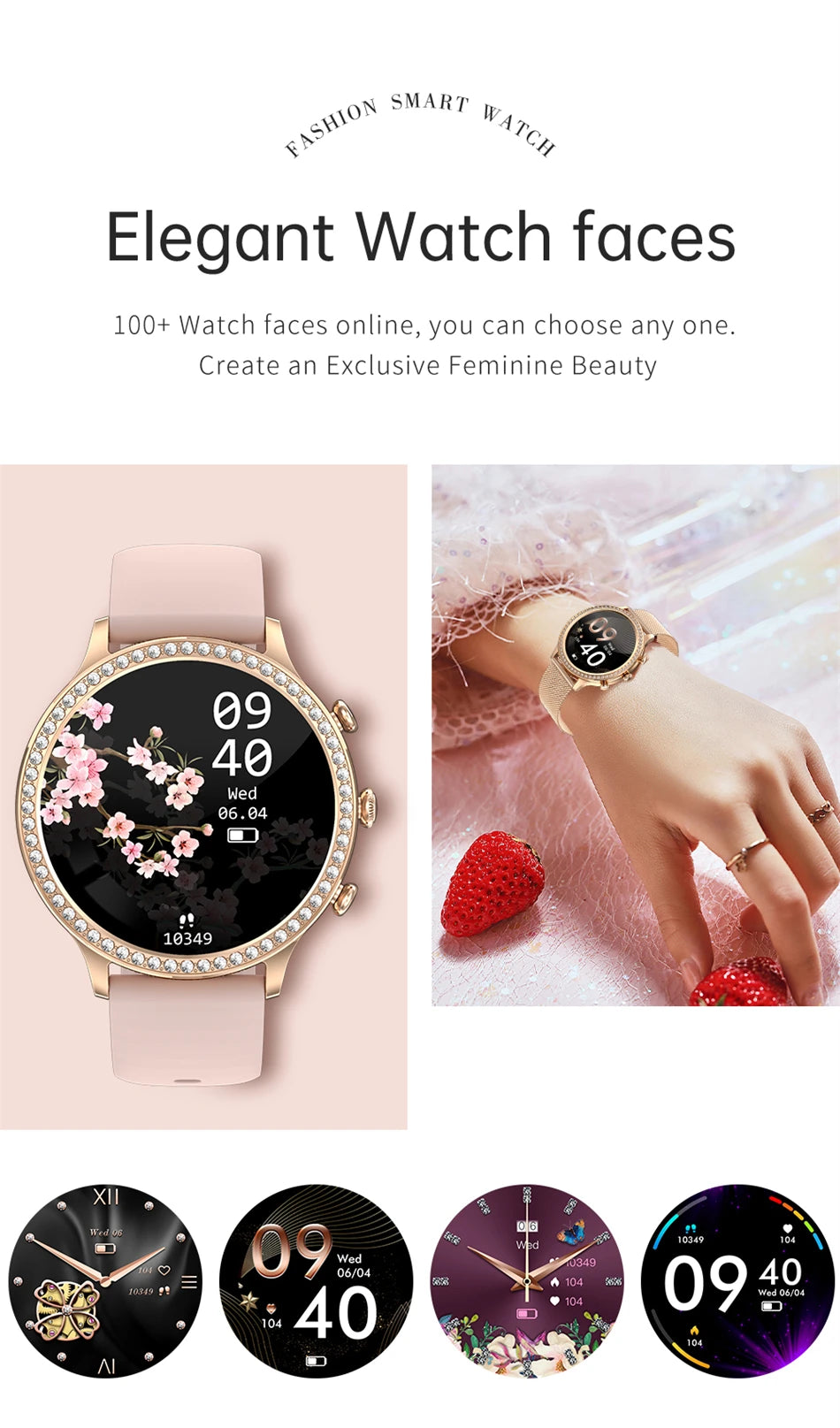 Montre Connectée Femme LIGE 2026 – Appels Bluetooth, Cadran Personnalisable & Suivi Cardio | Étanche Sport & Fitness | Cadeau Femme