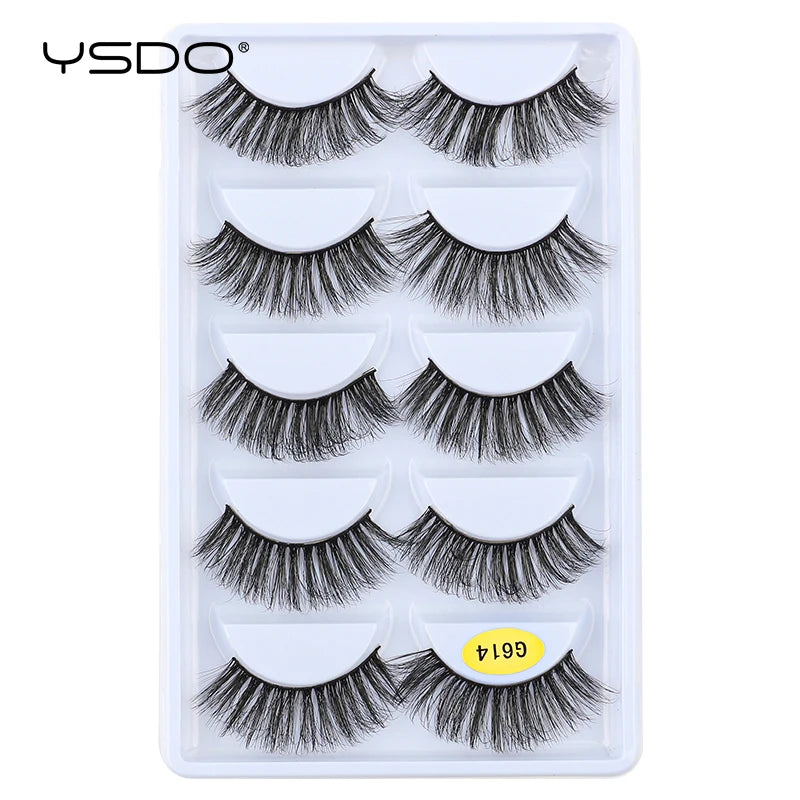 Faux Cils Mink 3D YSDO – Lot 3/5/10 Paires | Maquillage Dramatique Naturel