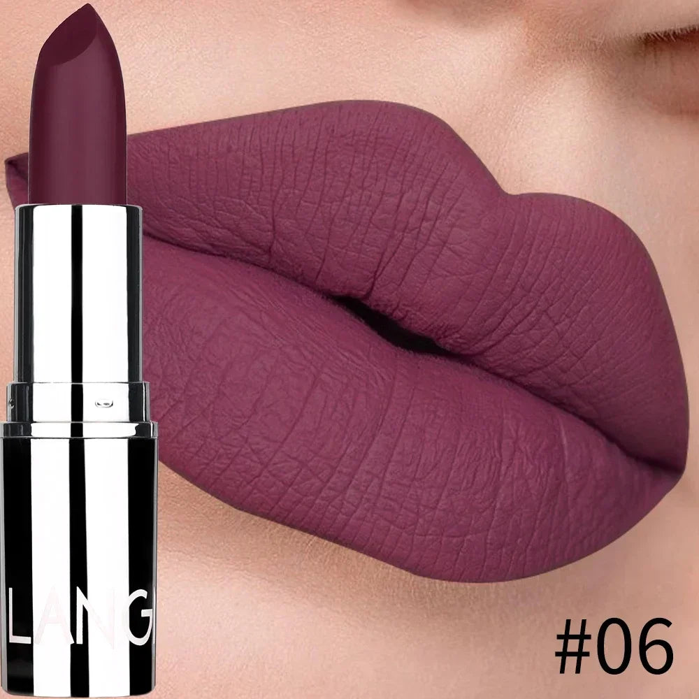 Rouge à Lèvres Mat Velours – 8 Couleurs Longue Tenue | Waterproof Nude
