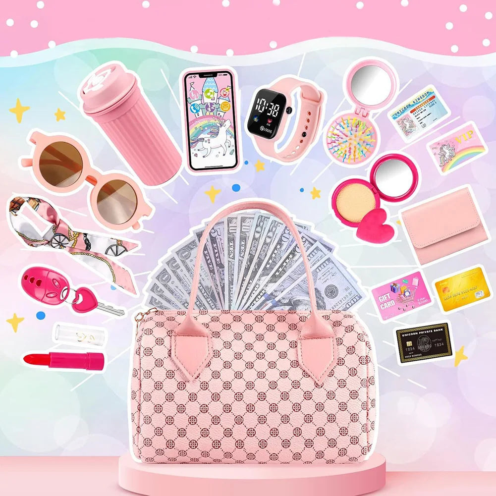 Sac à Main Princesse Enfant – Kit Jeu de Rôle Maquillage | Cadeau Noël Anniversaire