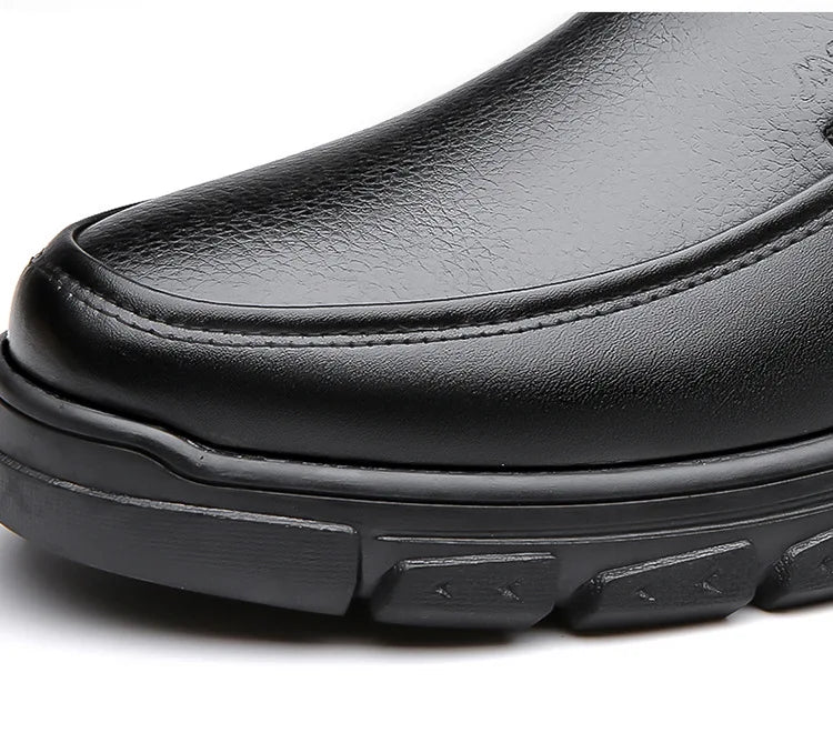 Mocassins Cuir Noir Homme Grande Taille – Chaussures Dress Designer Semelle Douce Printemps