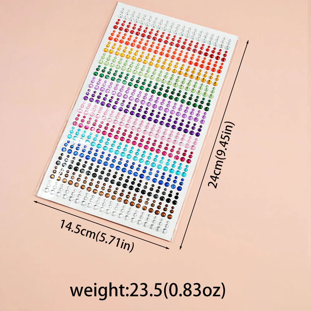 900 Strass Perle Visage 3/4/5mm – Stickers Autoadhésifs Waterproof | Bijoux Maquillage Mariage & Fête