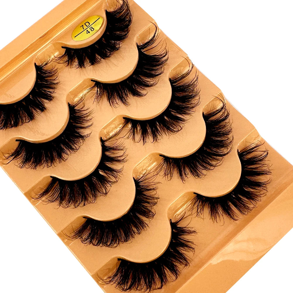 Faux Cils Cat Eye 3D – Lot 5 Paires | Manga Wispy Naturels Courbe D