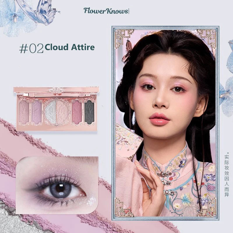 Palette Fards à Paupières Flower Knows Swan Ballet – 6 Teintes Mat, Shimmer & Nacré | Glitter