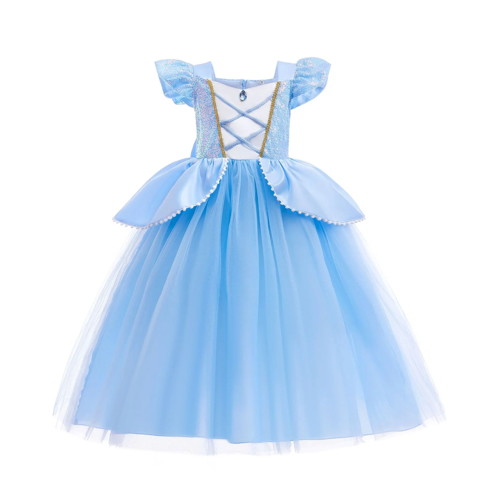 Robe Princesse Fille Déguisement Elsa Anna Ariel – Costume Carnaval Halloween Fête Cosplay Enfant