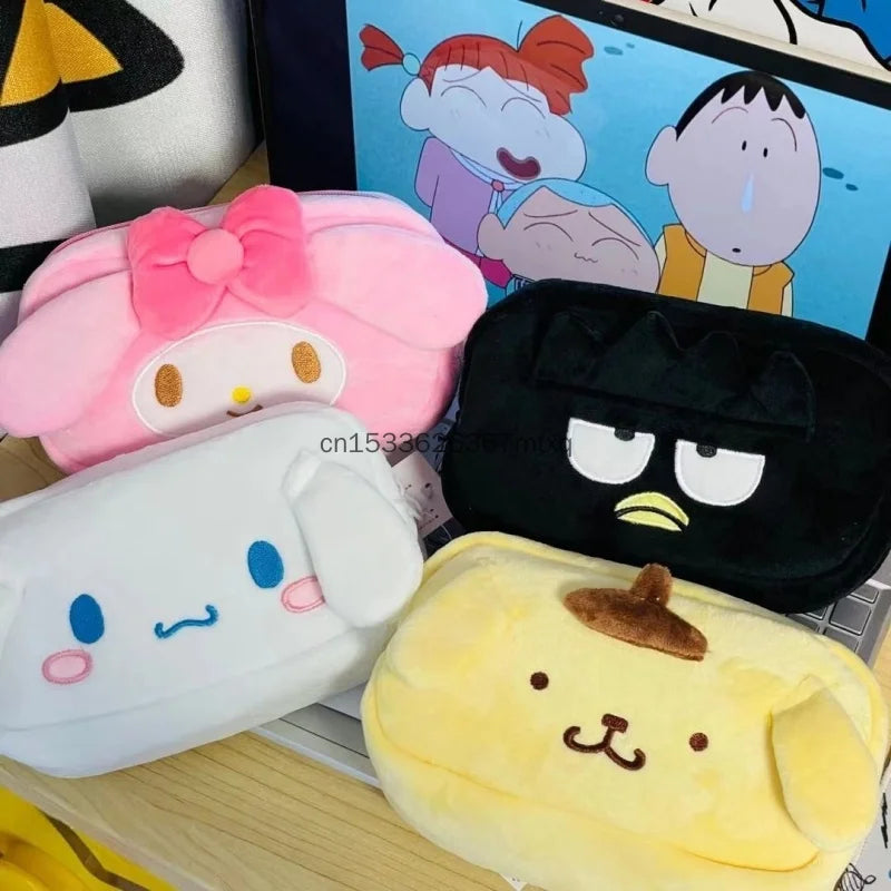 Trousse Peluche Kawaii Sanrio – Kuromi My Melody Cinnamoroll Pochette Maquillage Crayon Cadeau Fille