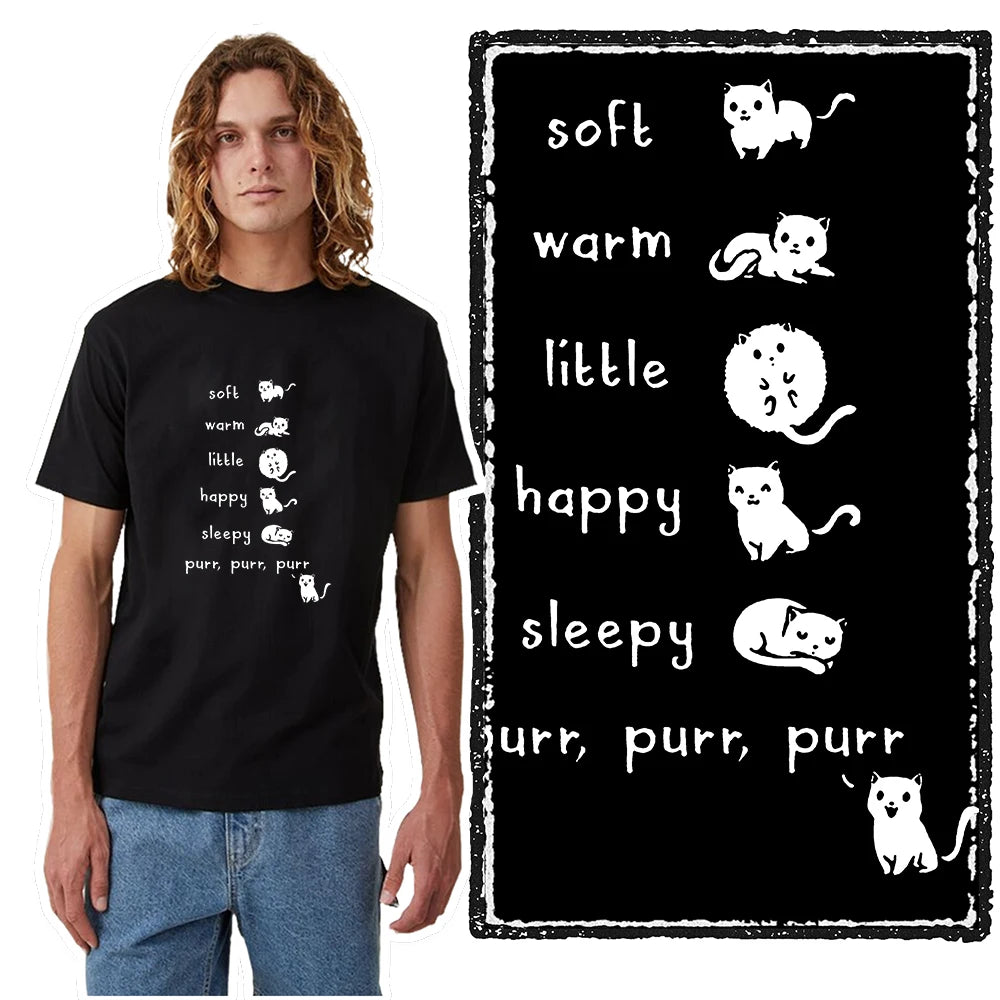 T-Shirt Homme 100% Coton Imprimé Chat Cool Loose Été Manches Courtes Col Rond Casual Tendance – Tee Graphique Félin Streetwear | Mode Homme Premium