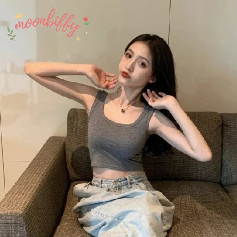 Crop Top Tube 100 % Baumwolle Candy Farben – Ärmelloses, lässiges, sexy Damen-Camisole