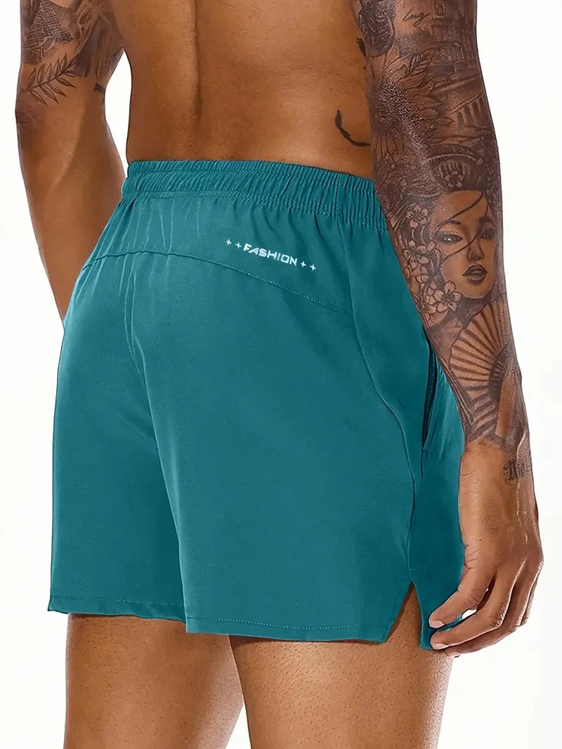 Short Homme Plage Été Couleur Unie Ceinture Élastique Double Poches Fashion Leisure Confortable Sport Cool Tendance – Short Premium Multifonction Été | Mode Homme Été Premium