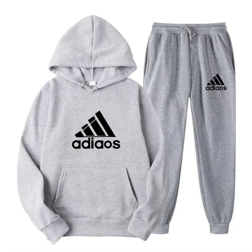 Ensemble Sport 2 Pièces Unisexe Automne Hiver – Sweat Capuche + Jogging Chaud Confortable Fitness Loisir | Mode Sportswear