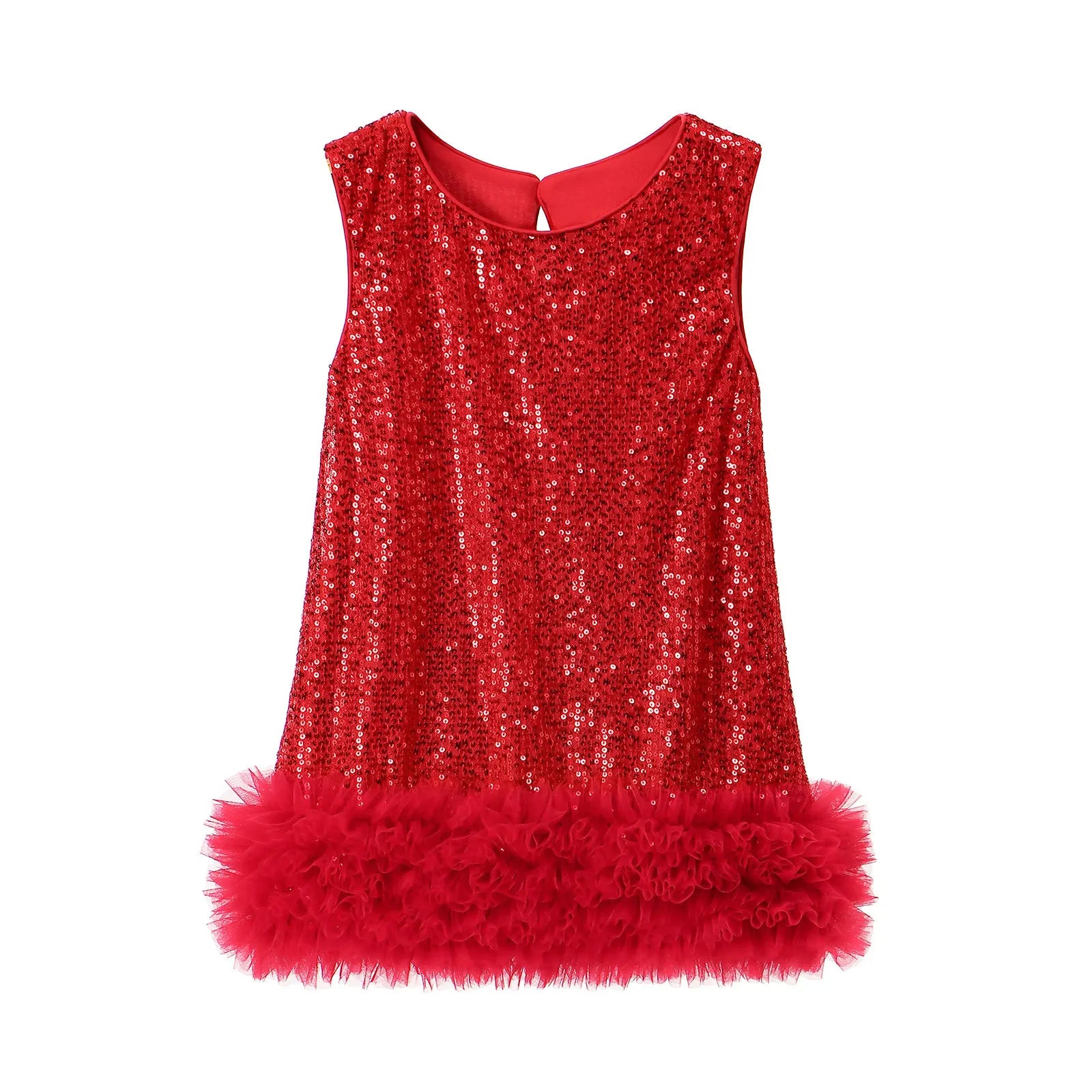 Robe Princesse Fille À Paillettes Sans Manches – Tenue Anniversaire Fête 2-8 Ans