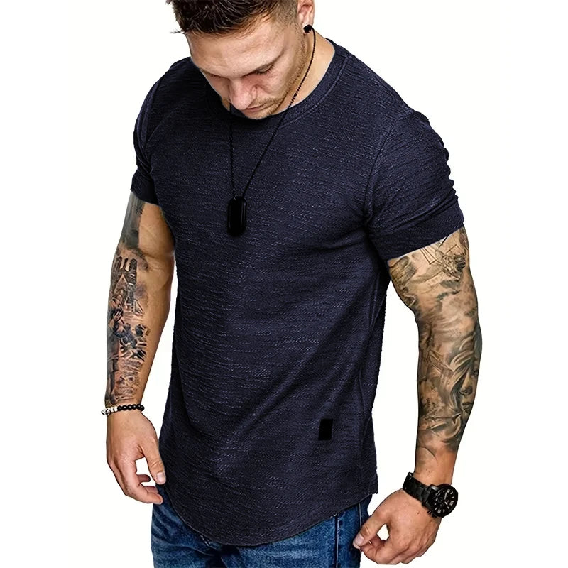 T-Shirt Homme Manches Courtes Col Rond – Casual Été Basique Léger Fashion Sport Running Actif | Mode Homme Premium