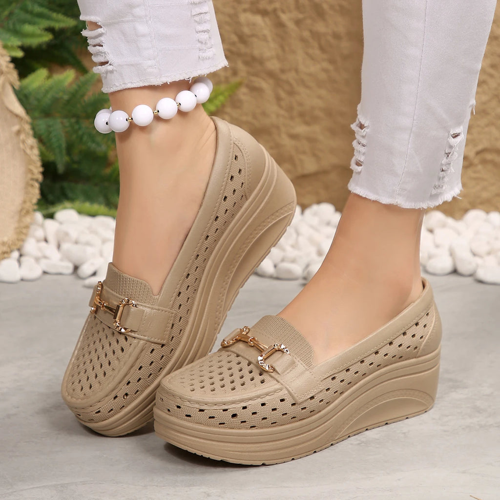 Chaussures Sport Wedge Semelle Épaisse Non-Slip Femme – Respirantes Sexy Travail Printemps