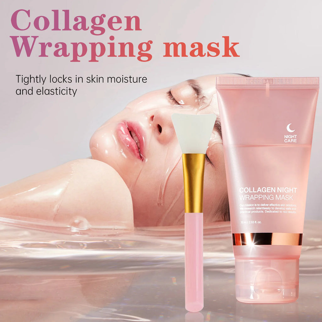 Masque Nuit au Collagène Hydrolysé 75ml – Fermeté, Hydratation & Éclat | Anti-Relâchement & Teint Terne