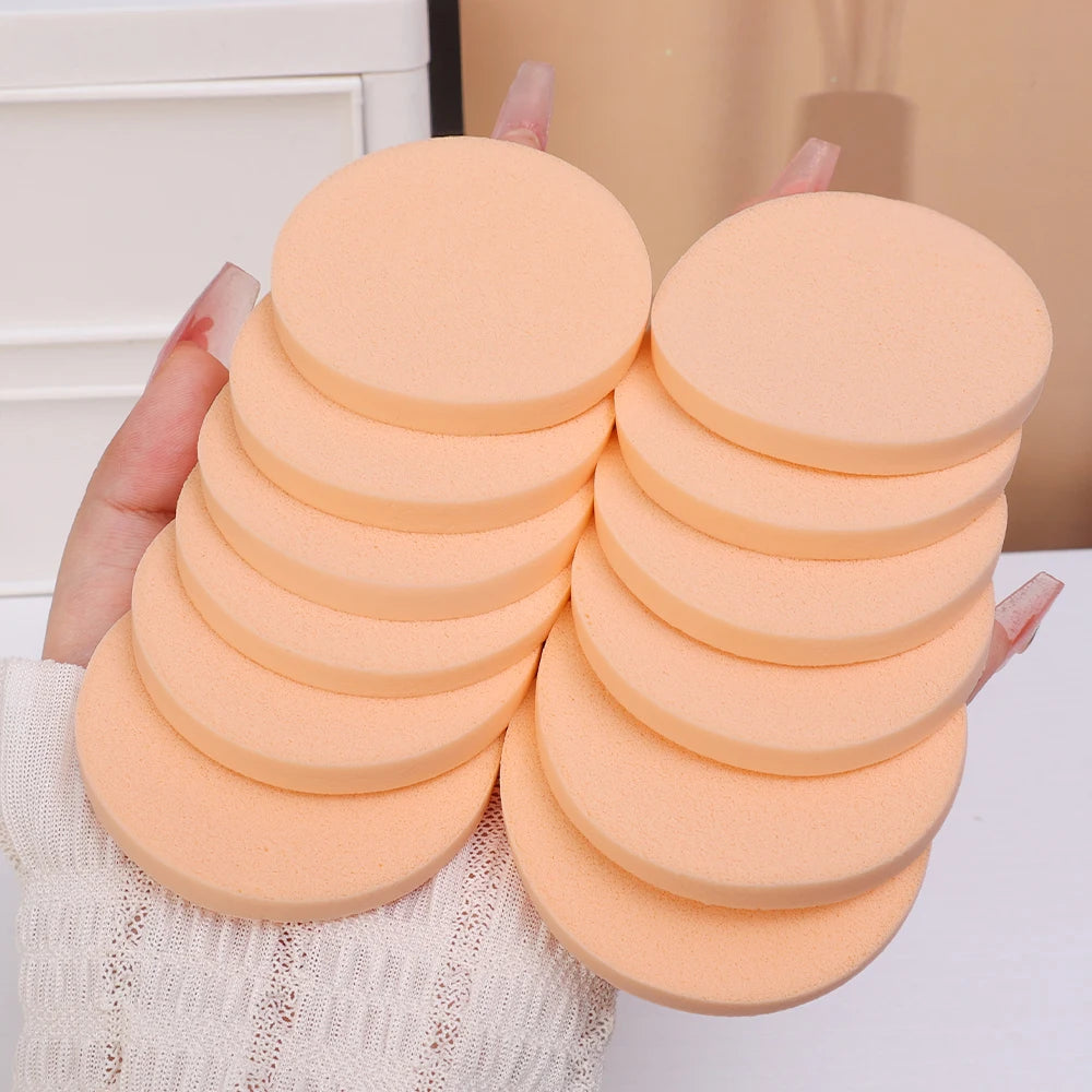 Lot 24 Éponges Rondes Maquillage – Poudre, Fond de Teint & Correcteur | Puff Sec & Humide Portable
