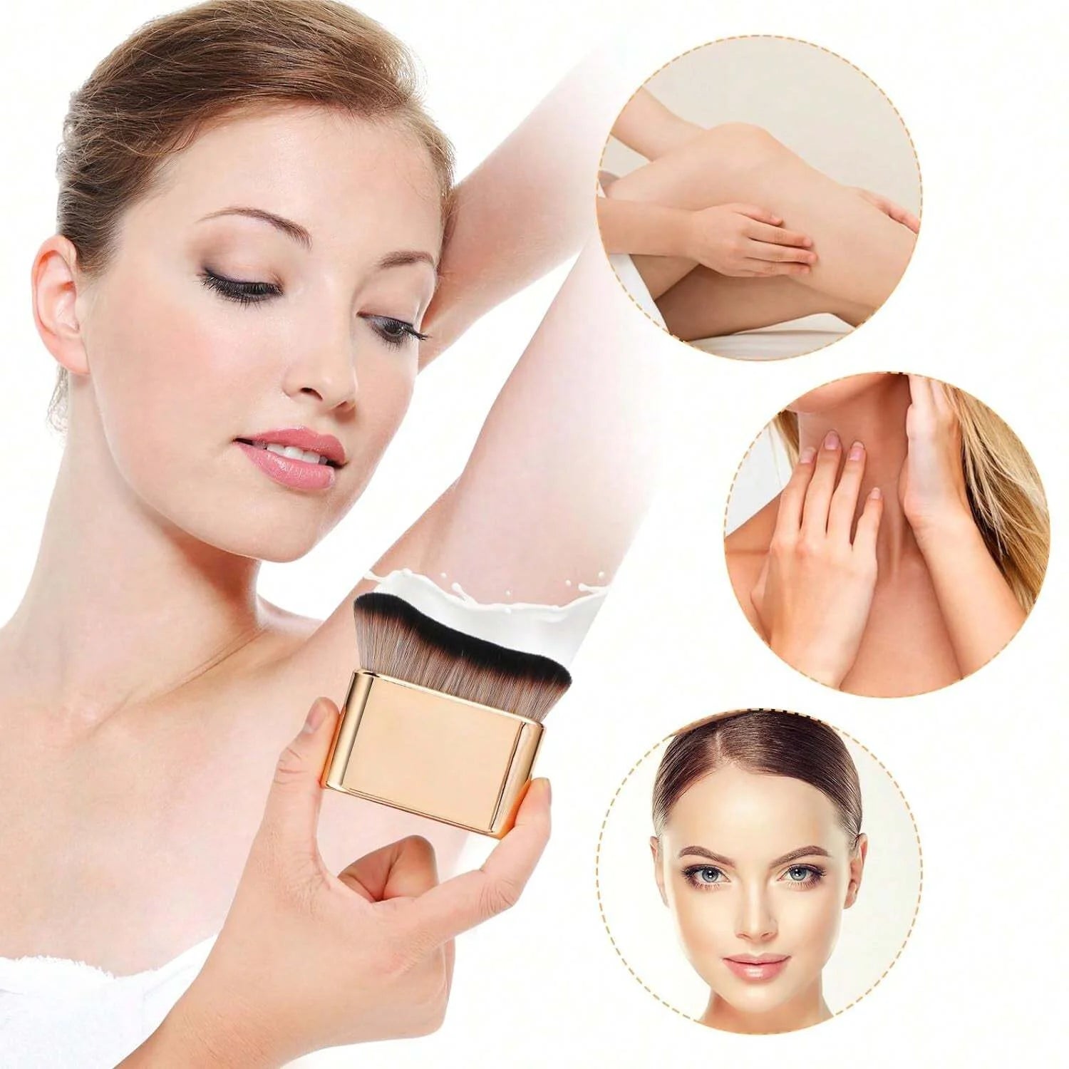 Pinceau Autobronzant Rose Gold – Corps & Jambes | Applicateur Self-Tanning Portable