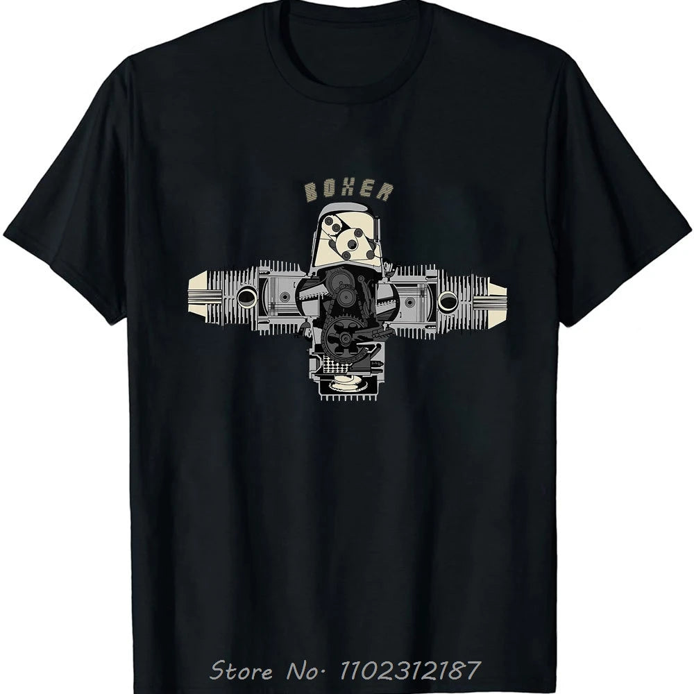 T-Shirt Homme Motard Boxer Engine R1200GS Adventure RT – Coton Casual Col Rond Fitness Tendance | Mode Moto Homme