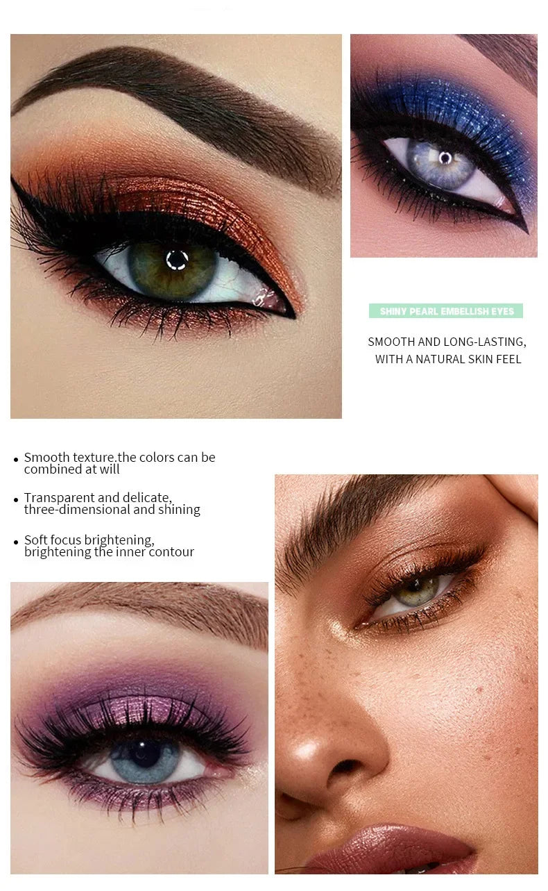 Crayon Fard à Paupières Highlighter Waterproof – Glitter Matte Nude Ver à Soie | Eyeliner Blanc Pigmenté