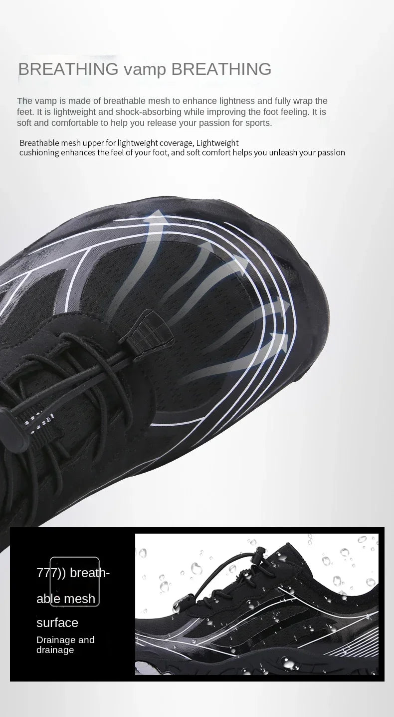 Chaussures Aquatiques 5 Doigts Unisexe – Respirantes & Antidérapantes | Plage, Natation, Fitness & Sport Été | Tailles 36-47
