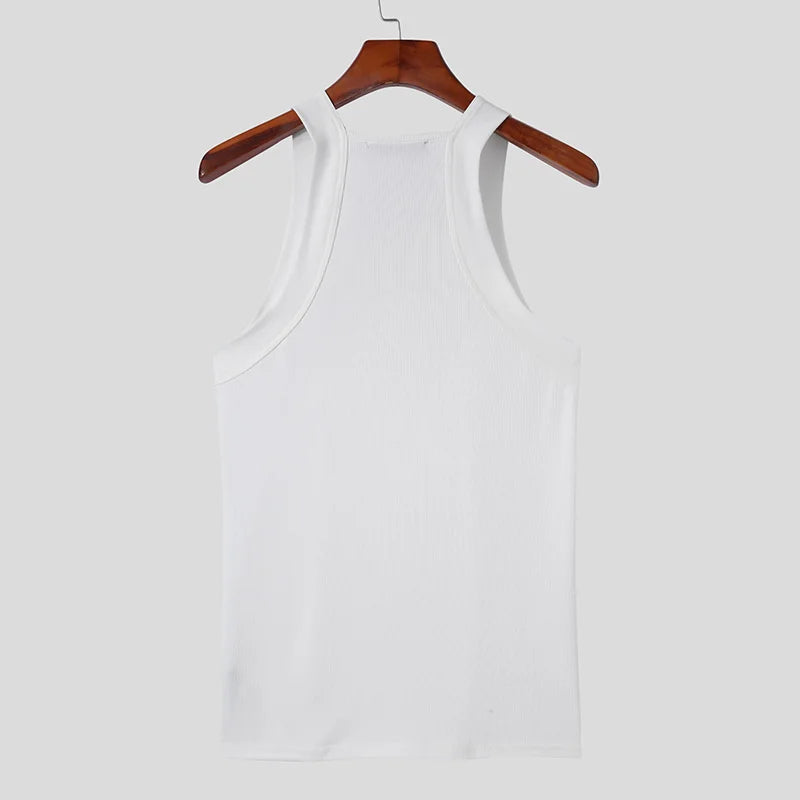 Débardeur Homme Sport Couleur Unie Col Rond Sans Manches Skinny Gym Streetwear Casual Fête S-5XL – Fitness Été | Mode Homme Premium