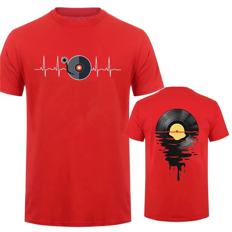 Unisex T-Shirt Musikliebhaber DJ Vinyl Plattenspieler Gedruckt Lustiges Geschenk Musik Herren Damen – Trendiges Grafik-T-Shirt | Unisex-Musikmode