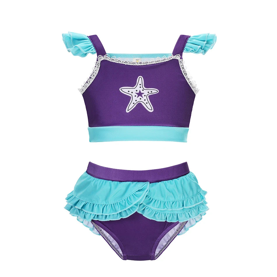Maillot de Bain Fille Princesse Sirené – Costume Plage Piscine Été Enfant Anna Elsa Raiponce Mirabel