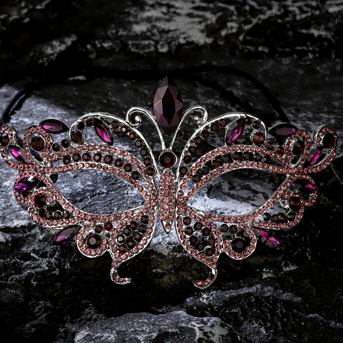 Masque Demi-Visage Papillon Strass - Mascarade, Halloween & Soirée