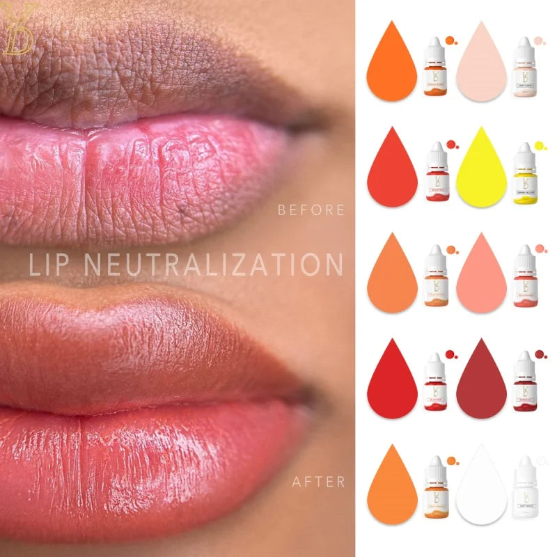 Pigments Lèvres Semi-Permanent YDPMU NEO – Neutralisation 10 Couleurs | Maquillage Permanent