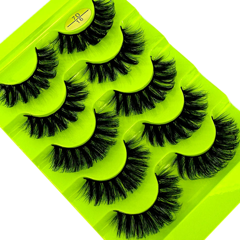 Faux Cils Cat Eye 3D – Lot 5 Paires | Manga Wispy Naturels Courbe D