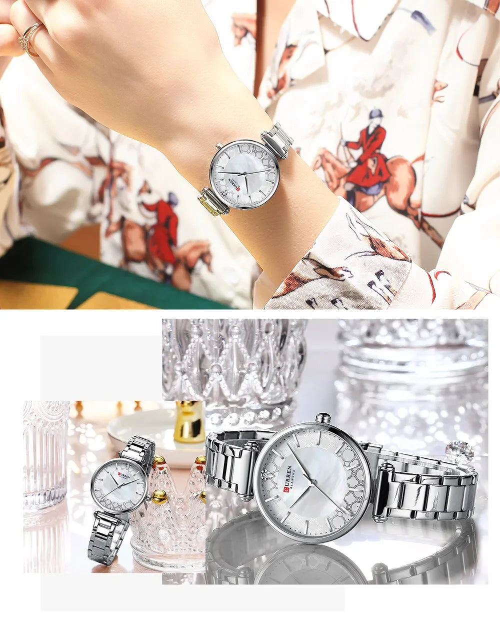 Montre Femme CURREN Luxe Quartz Japonais – Acier Inoxydable Étanche Élégante Fashion
