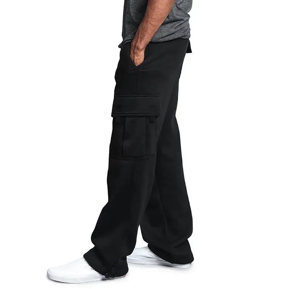 Pantalon Cargo Homme Polaire Loose – Multi-Poches Jogging Hip Hop Streetwear Automne Hiver | Mode Homme Premium