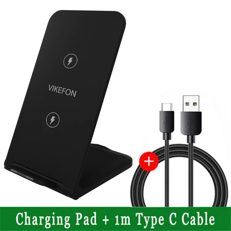Chargeur Sans Fil 30W Pliable Stand – iPhone 14 13 12 11 Samsung S21 S20 Charge Rapide