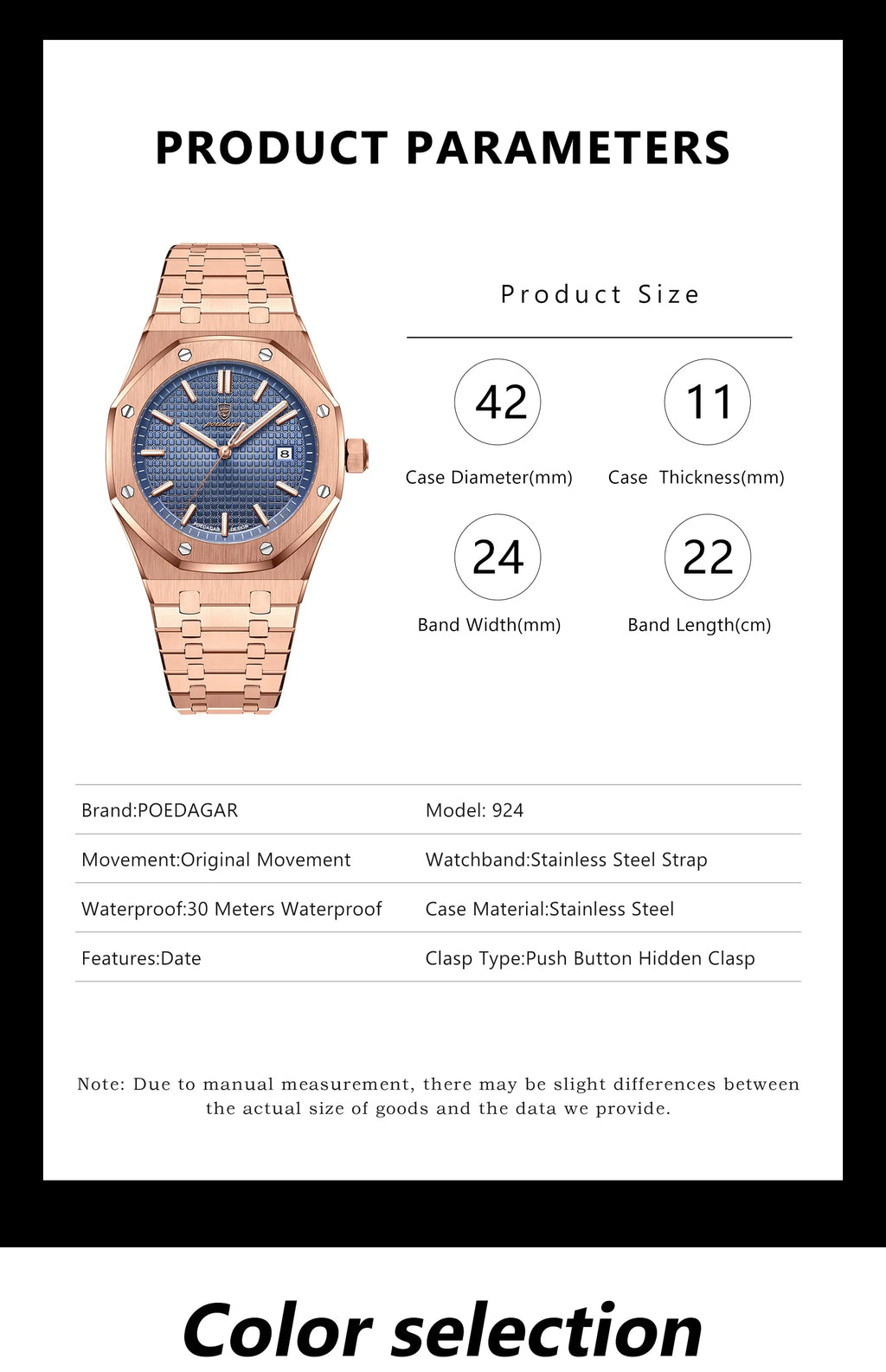 Montre Homme POEDAGAR Business Luxe Quartz – Acier Lumineux Étanche Date Fashion