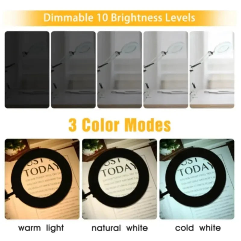 Loupe Lumineuse 72 LED USB 8X/10X – 3 Couleurs LED | Soin Beauté, Esthétique & Atelier | Lampe Loupe Professionnelle