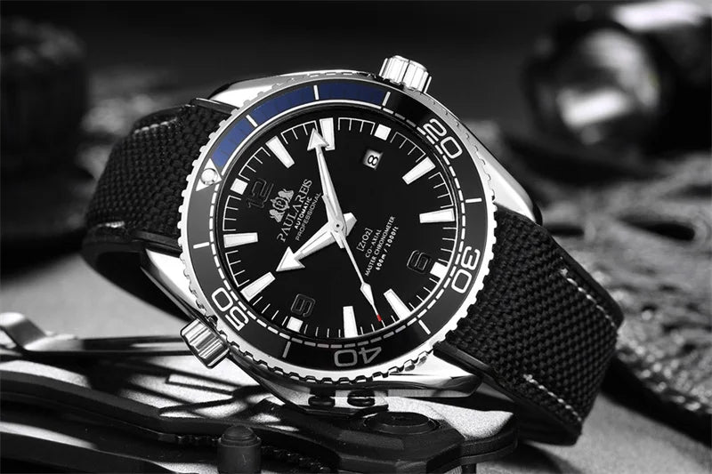 Herrenarmbanduhr Automatik Mechanisch Luxus – Gummiarmband Leuchtend Wasserdicht Kalender