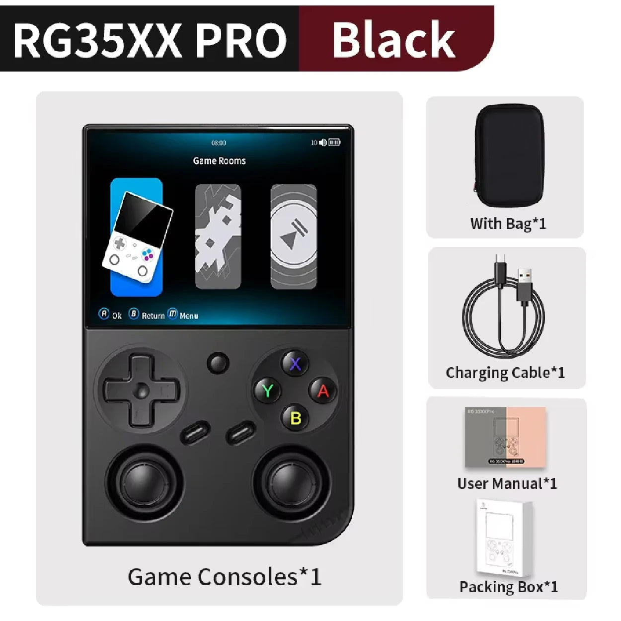 ANBERNIC RG35XX Pro Console de Jeu Portable Retro – Écran IPS 3.5'' | Linux WiFi PSP Gaming