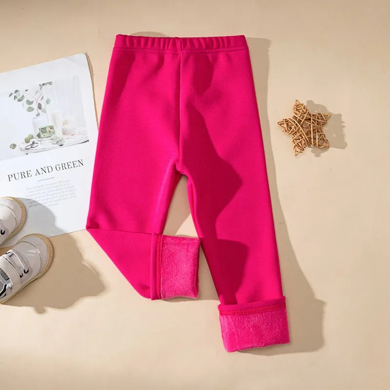 Legging Fille Hiver Polaire Épais Couleurs Bonbon – Pantalon Slim Chaud Élastique Princesse