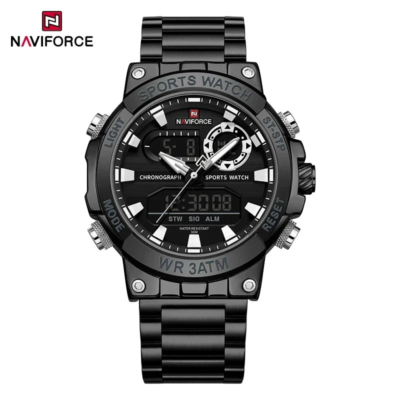 Montre Homme Militaire NAVIFORCE Double Affichage Quartz – Sport Étanche Grand Cadran