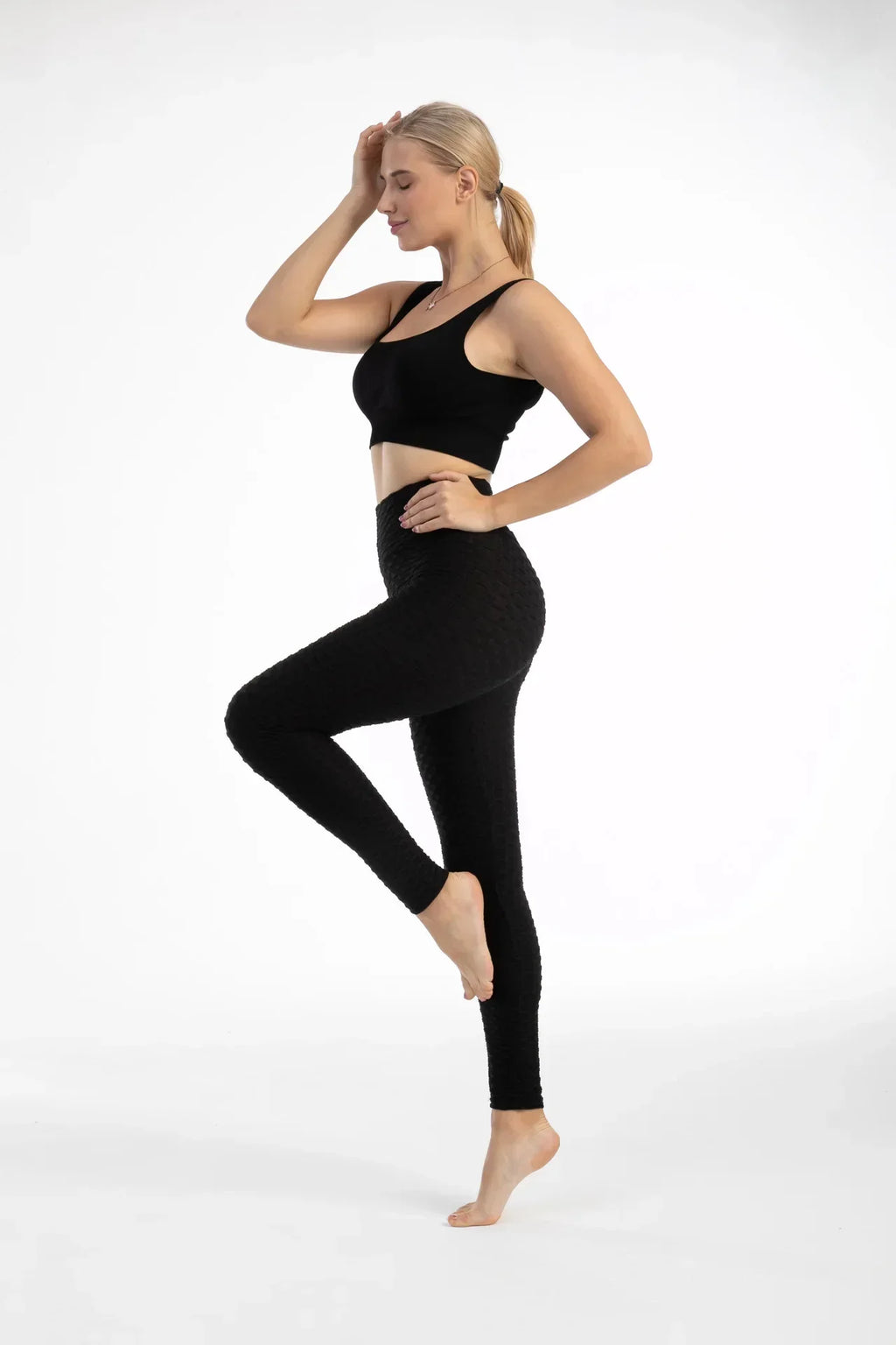 Damen Yoga Leggings Hohe Taille Bubble Nahtlos Push-Up Formend – Sport Hose Gym Laufen Schlank Elastisch | Fitness