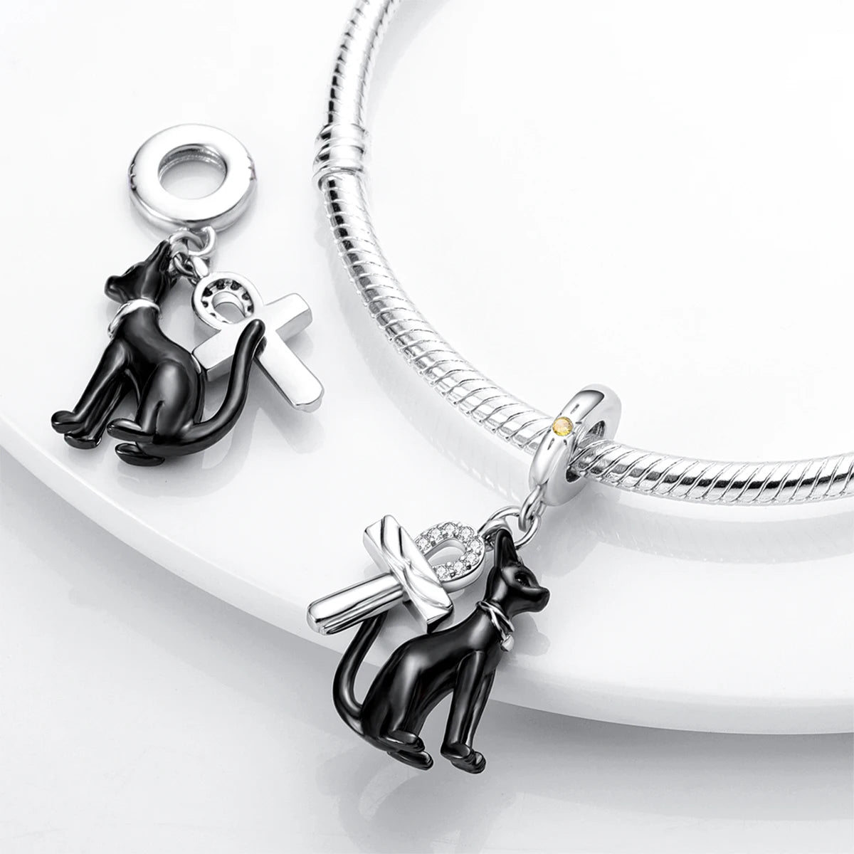 Charm Argent 925 Pendentif Croix, Ange, Pyramide & Pharaon – Breloque Spirituelle & Symbolique DIY | Compatible Bracelet Original | Bijou Personnalisé