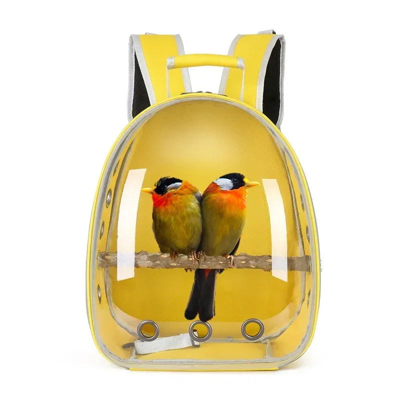 Sac Transport Perroquet & Oiseaux Backpack Acrylique – Perchoir, Mangeoire, Cage Portable | Perruche, Cocatièl & Lapin