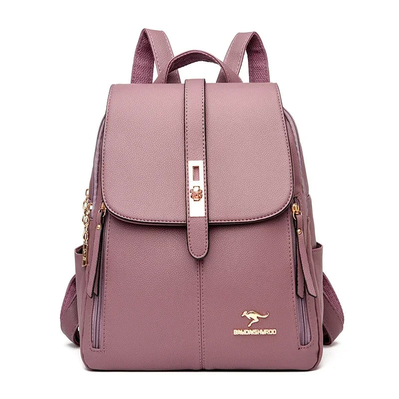 Sac à Dos Femme Cuir Vintage Grande Capacité – Rucksack École Voyage Bookbag Chic