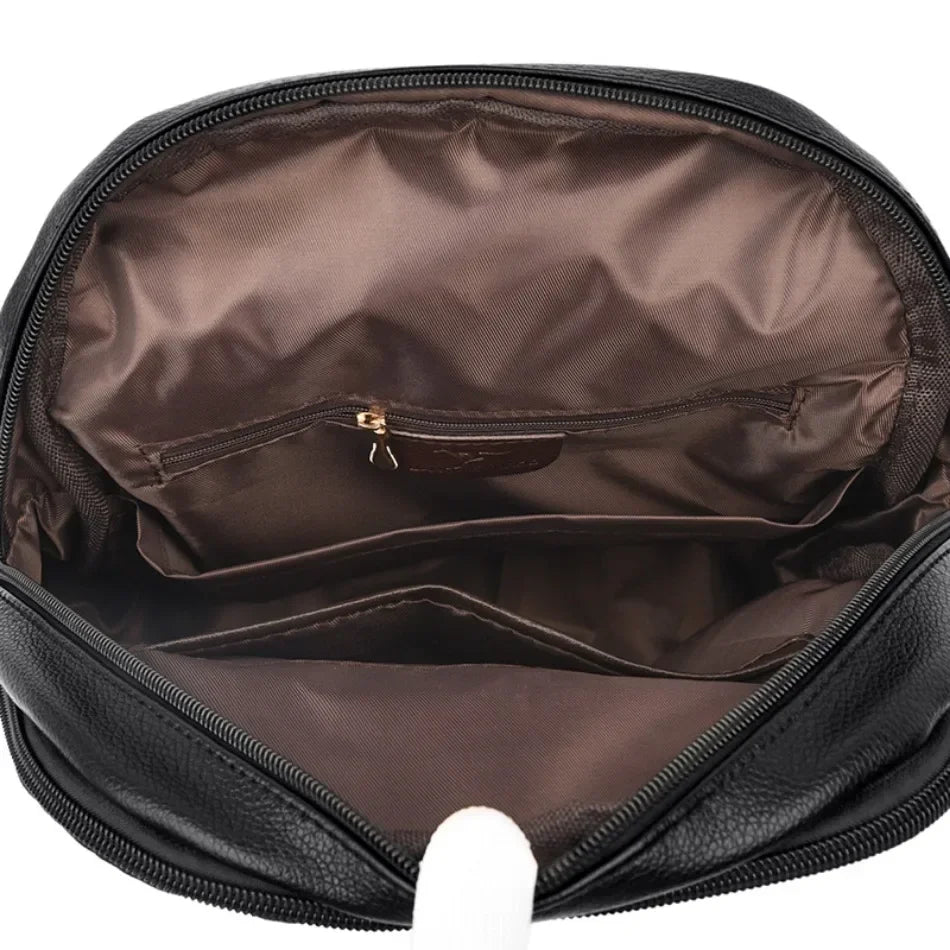Damen Rucksack Leder Vintage Großes Fassungsvermögen – Schulrucksack Reise Daypack Schick