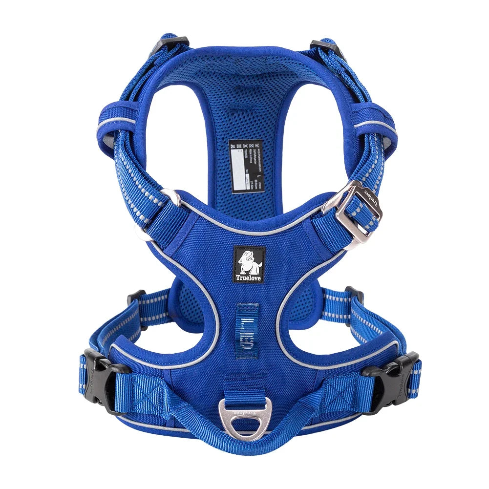Harnais Chien TRUE LOVE Anti-Traction Nylon Réfléchissant Réglable – Confortable Enfilage Facile Toutes Tailles | Truelove TLH5654